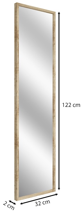 Lustro ścienne Criengly 122x32 cm jasne drewno  - zdjęcie 7