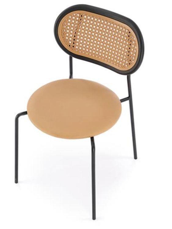 Krzesło z tworzywa Haplest technorattan/ekoskóra jasnobrązowe  - zdjęcie 2