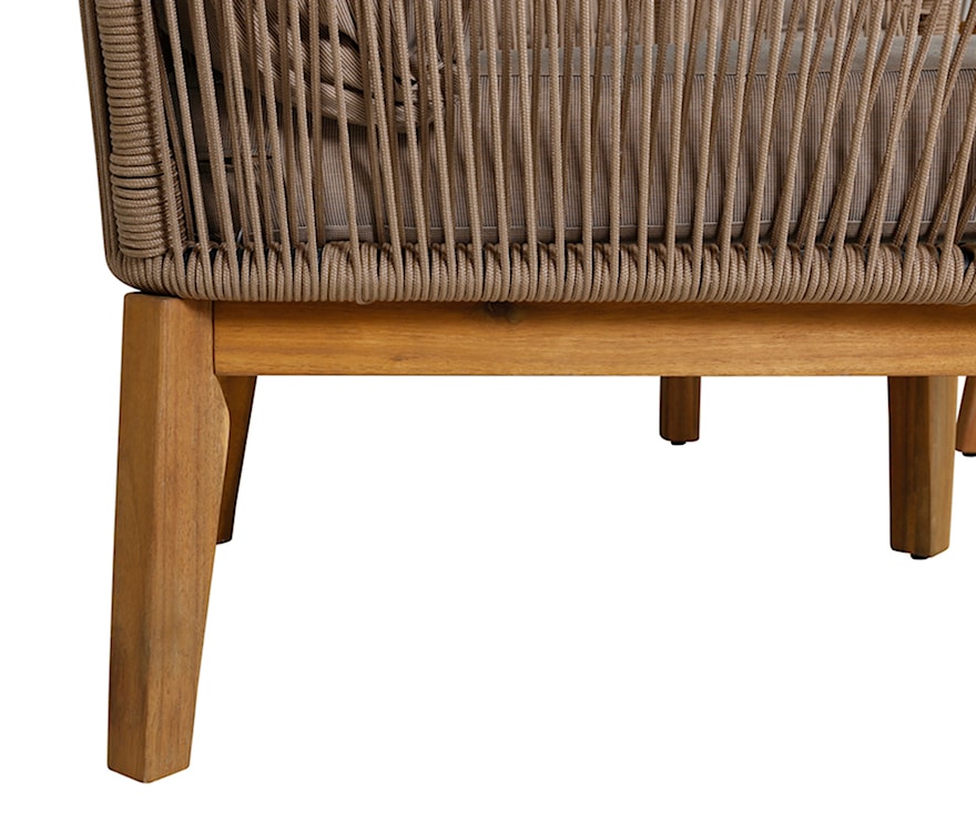 Zestaw mebli ogrodowych Comforre z sofą, dwoma fotelami i stolikiem kawowym drewniany beżowy  - zdjęcie 5