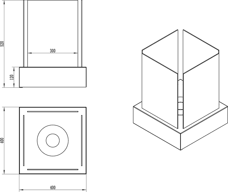 Biokominek Cube kwadratowy 40 cm czarny strukturalny  - zdjęcie 21