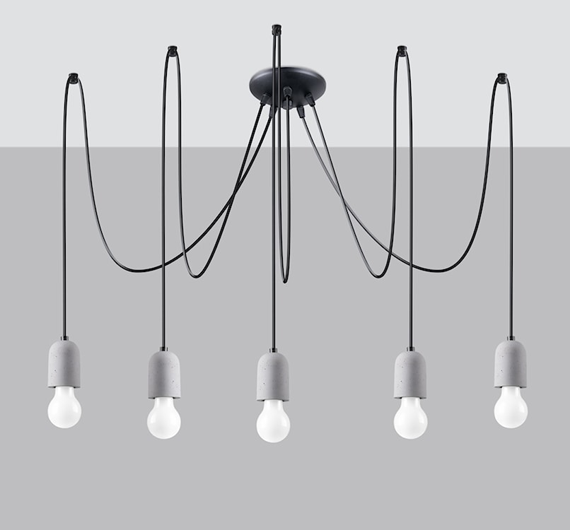 Żyrandol Consons x5 z elementami betonu  - zdjęcie 7