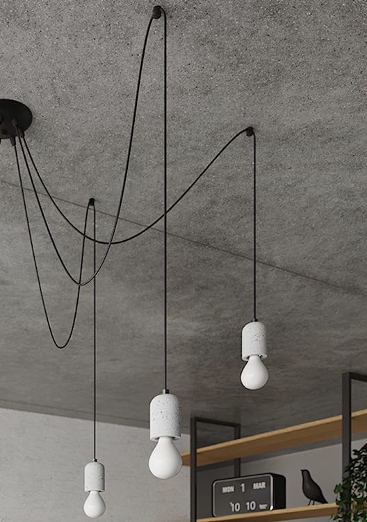 Żyrandol Consons x5 z elementami betonu  - zdjęcie 3