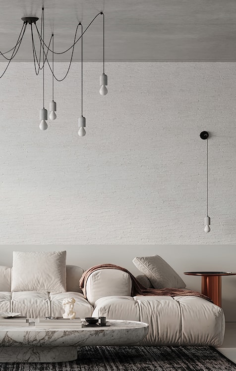 Żyrandol Consons x5 z elementami betonu  - zdjęcie 2