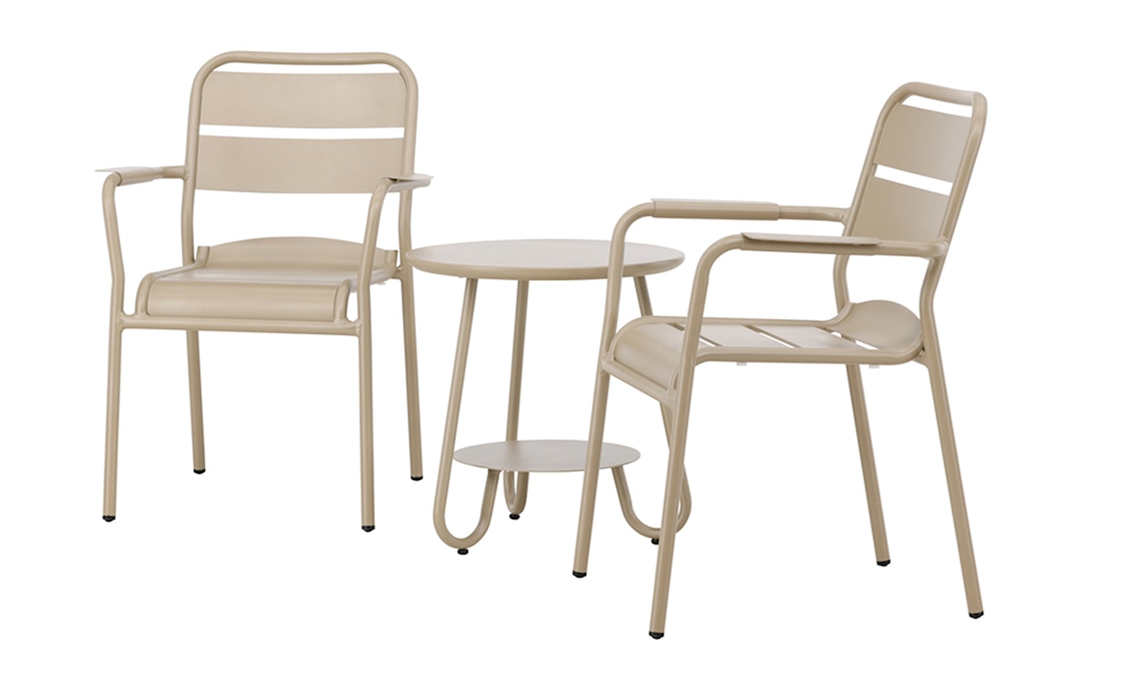 Zestaw mebli ogrodowych Creezed z dwoma krzesłami i stolikiem kawowym beżowy  - zdjęcie 5