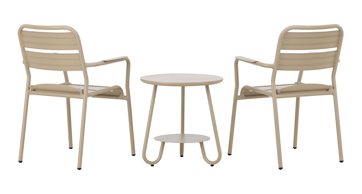 Zestaw mebli ogrodowych Creezed z dwoma krzesłami i stolikiem kawowym beżowy  - zdjęcie 6