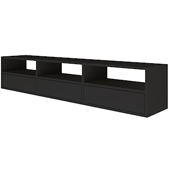Szafka RTV Framme wisząca z trzema klapami i wnękami 150 cm czarna