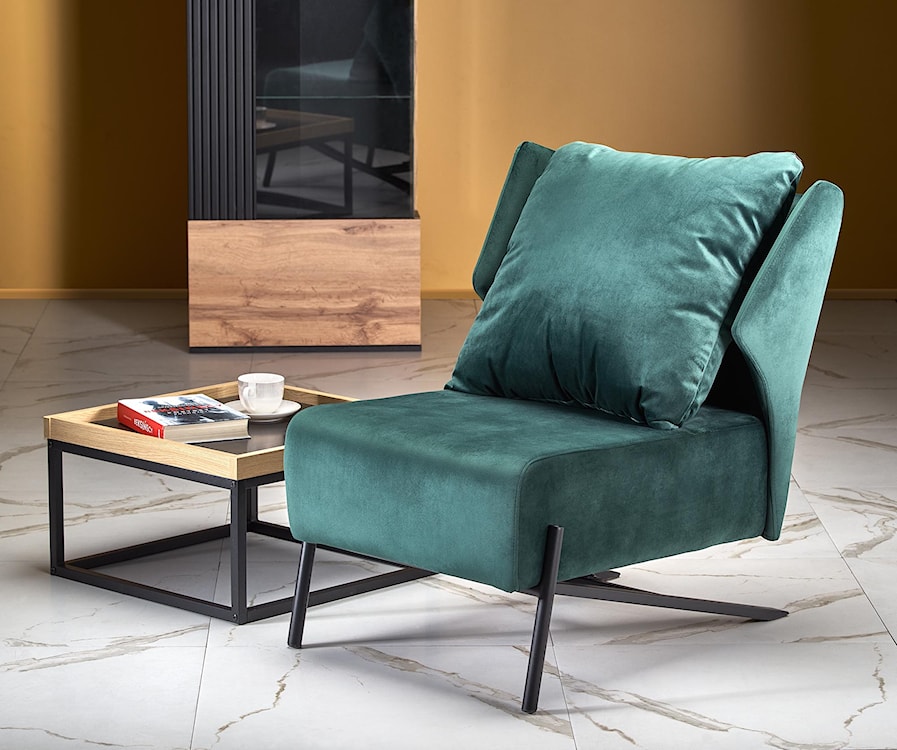 Fotel wypoczynkowy Dinable zielony velvet  - zdjęcie 2