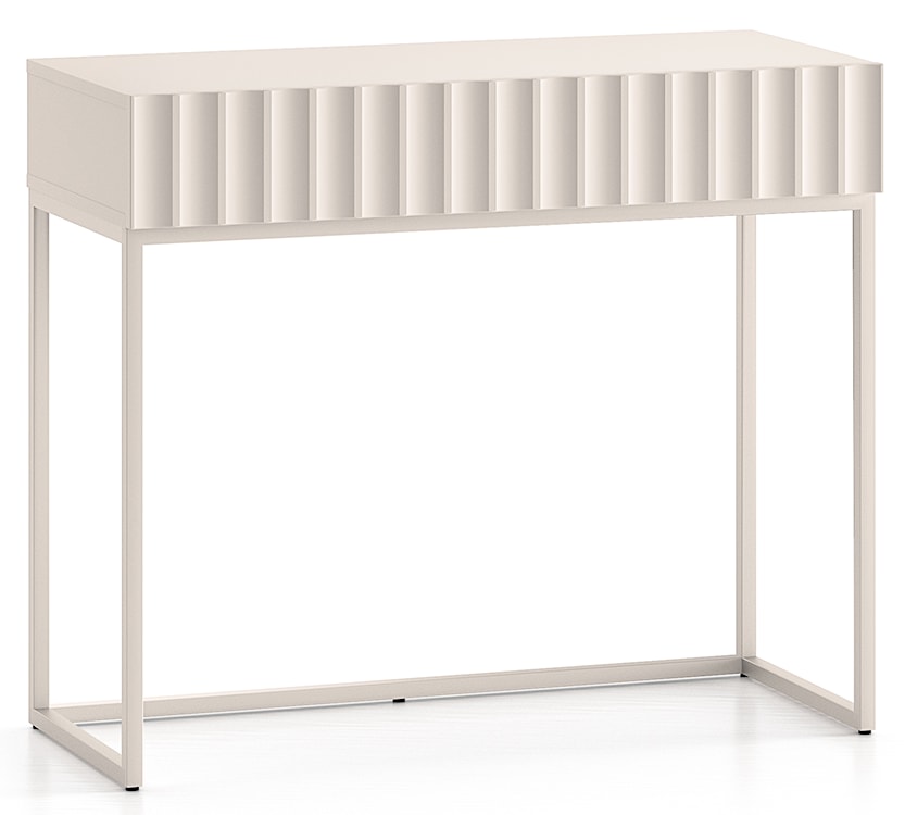 Toaletka Derriva z szufladą i ryflowanymi frontami 91 cm kaszmir  - zdjęcie 5