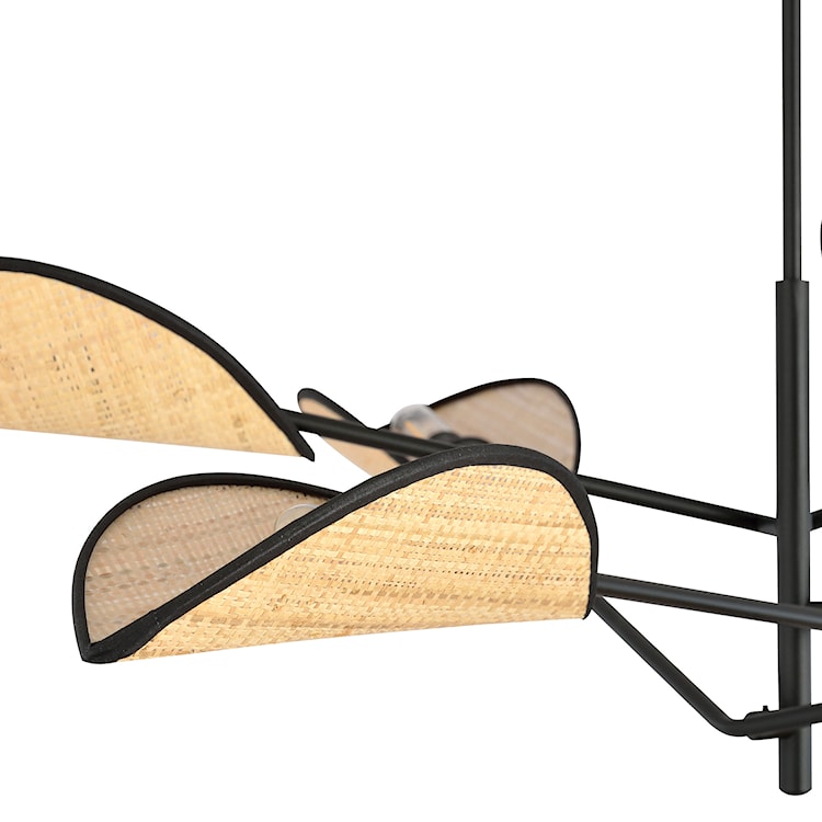 Lampa sufitowa Shintor x6 czarno-rattanowa  - zdjęcie 7