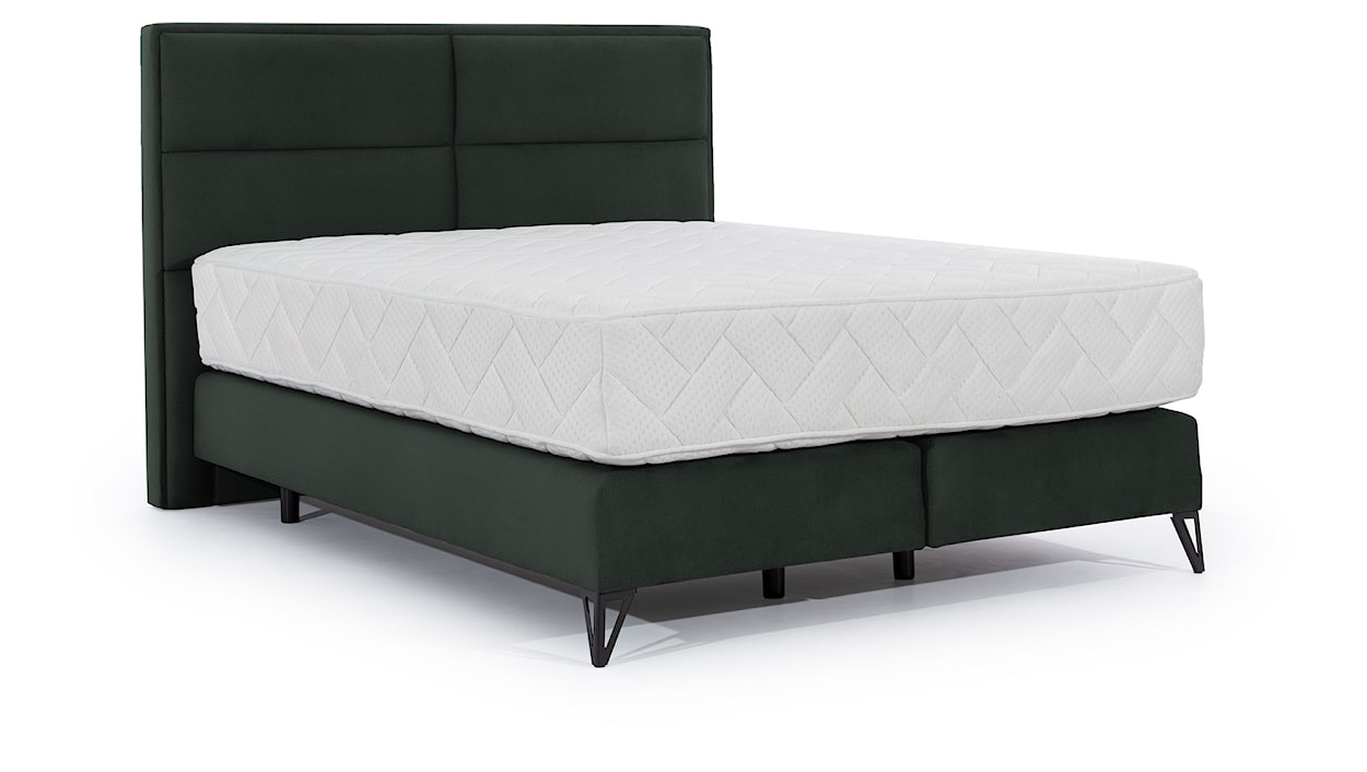 Łóżko kontynentalne 160x200 cm Fabeiro zielone velvet