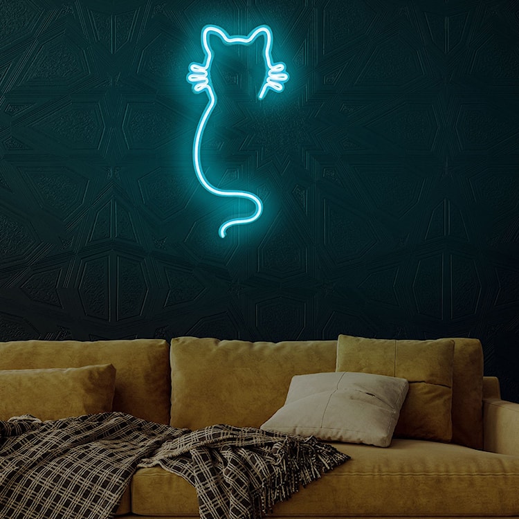 Neon na ścianę Letely w kształcie kota niebieski  - zdjęcie 3