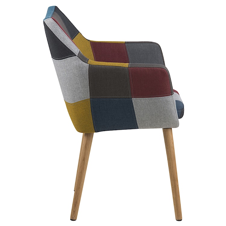 Krzesło tapicerowane z podłokietnikami Marcelio wielokolorowe patchwork  - zdjęcie 5