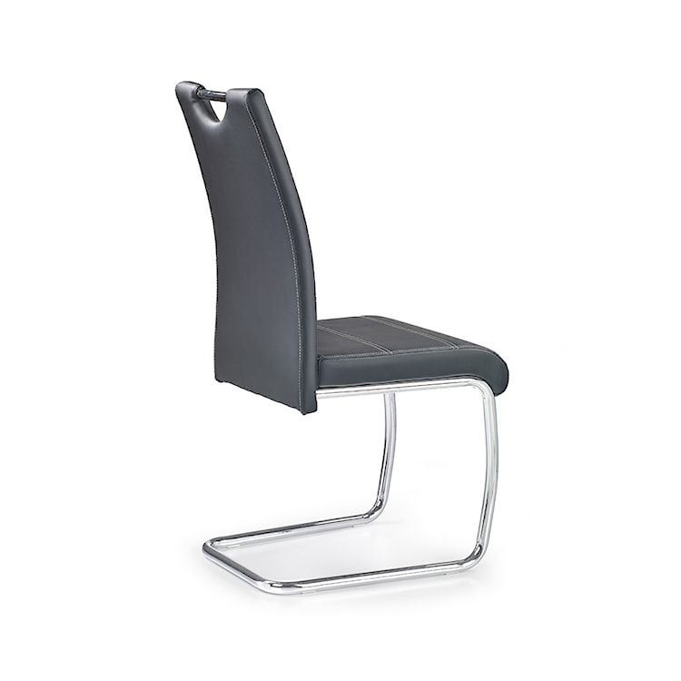Krzesło tapicerowane na płozach K211 czarne  - zdjęcie 2