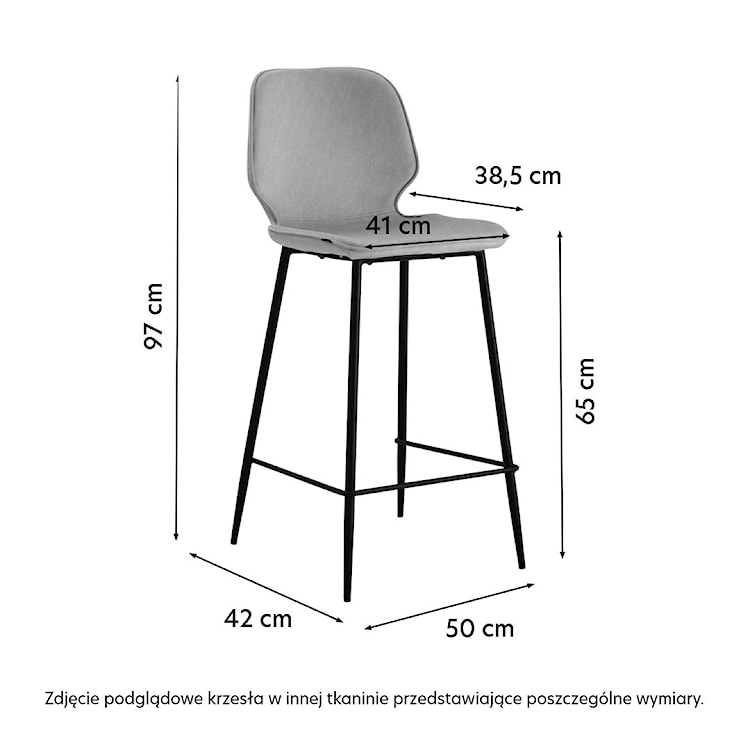 Hoker tapicerowany Rablart bordowy w tkaninie hydrofobowej na czarnych nóżkach  - zdjęcie 7