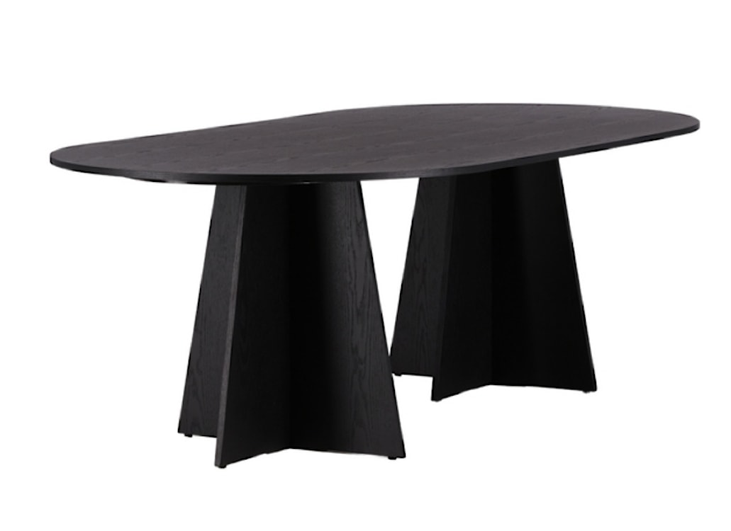 Stół do jadalni Quishly owalny 115x230 cm/dąb czarny  - zdjęcie 8