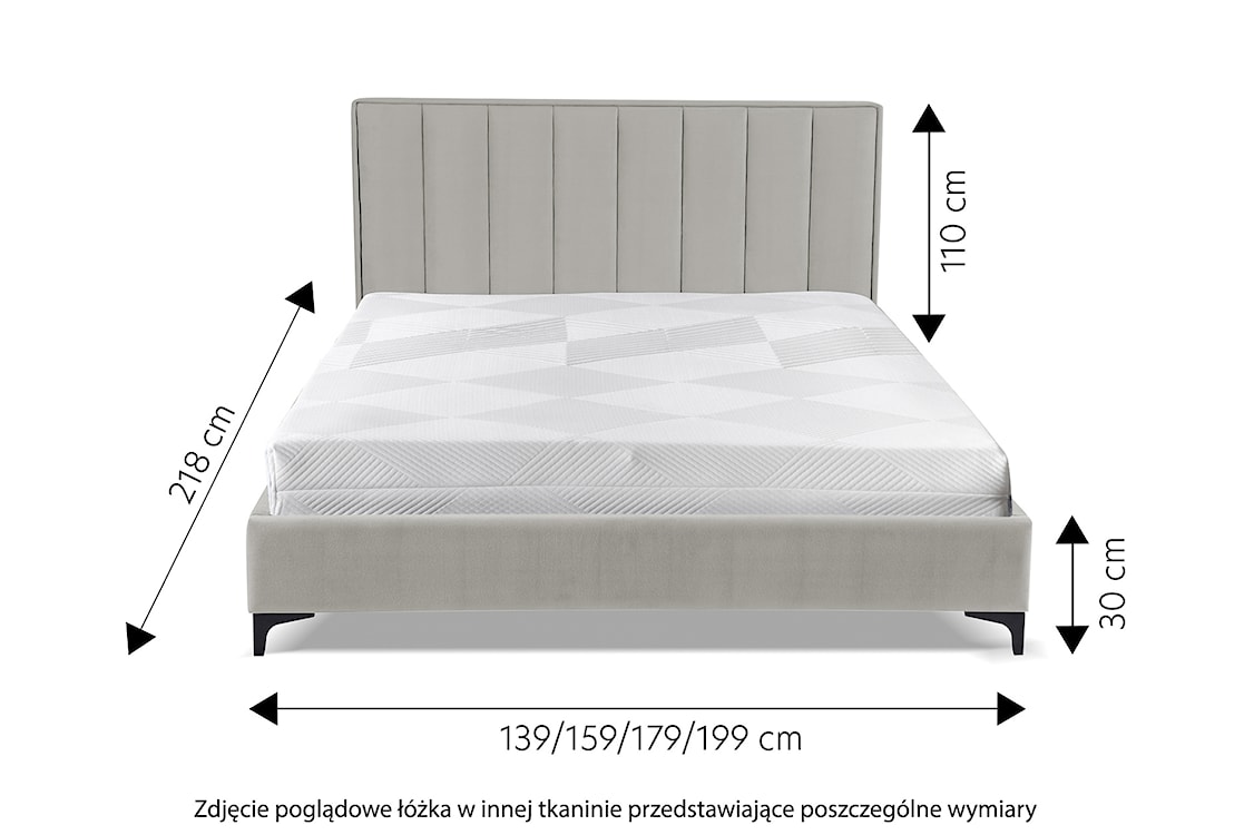 Łóżko tapicerowane 180x200 cm Vergato z pojemnikiem ciemnoszare welur łatwoczyszczący  - zdjęcie 5