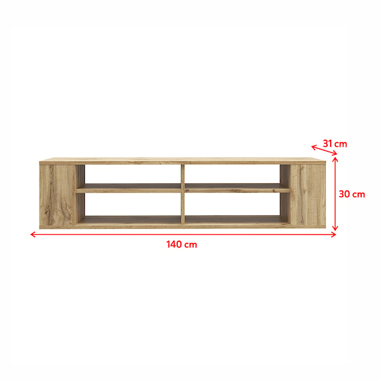 Szafka RTV Wall 140 cm Czarny  - zdjęcie 7