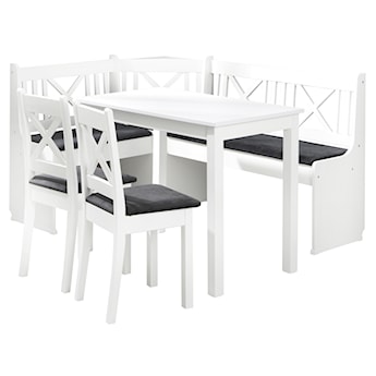 Narożnik kuchenny Nocara ze stołem i dwoma krzesłami, strona uniwersalna