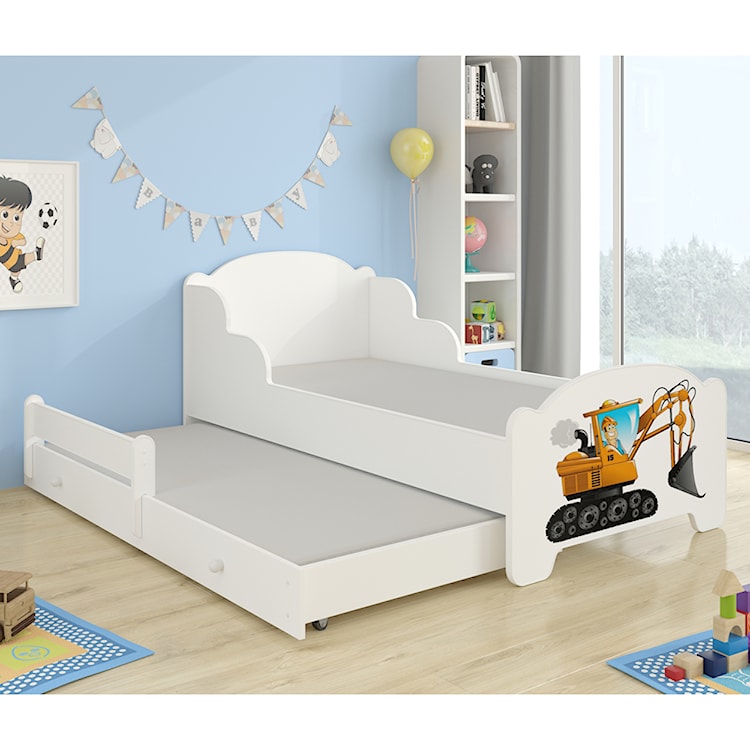 Łóżko dzieciece podwójne Mehir 160x80 cm Koparka  - zdjęcie 2