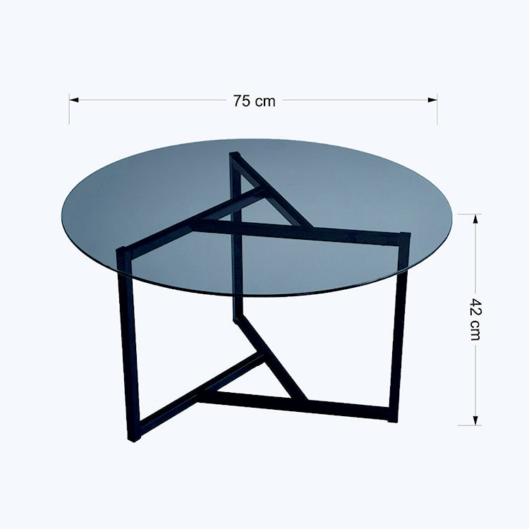 Stolik kawowy Trennt okrągły średnica 75 cm szkło  - zdjęcie 9