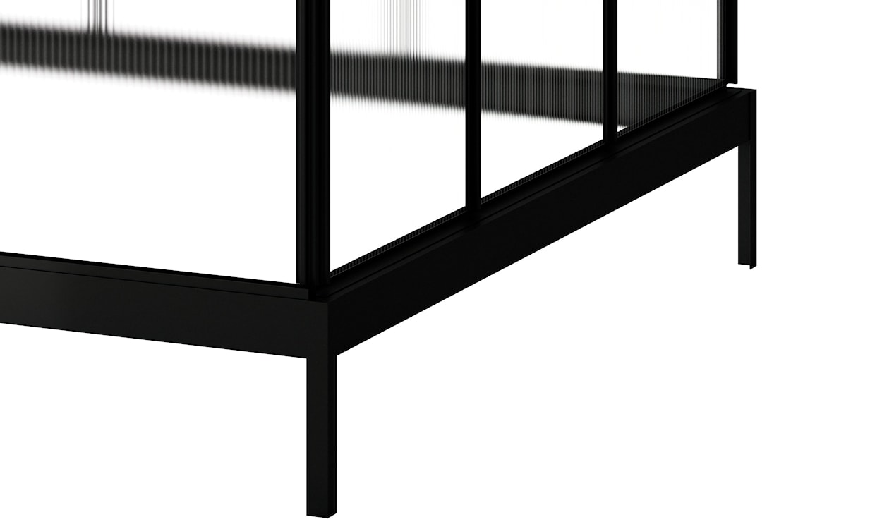 Szklarnia ogrodowa aluminiowa poliwęglanowa 3,4 m2 trzysekcyjna z fundamentem 184x185 cm czarna  - zdjęcie 4