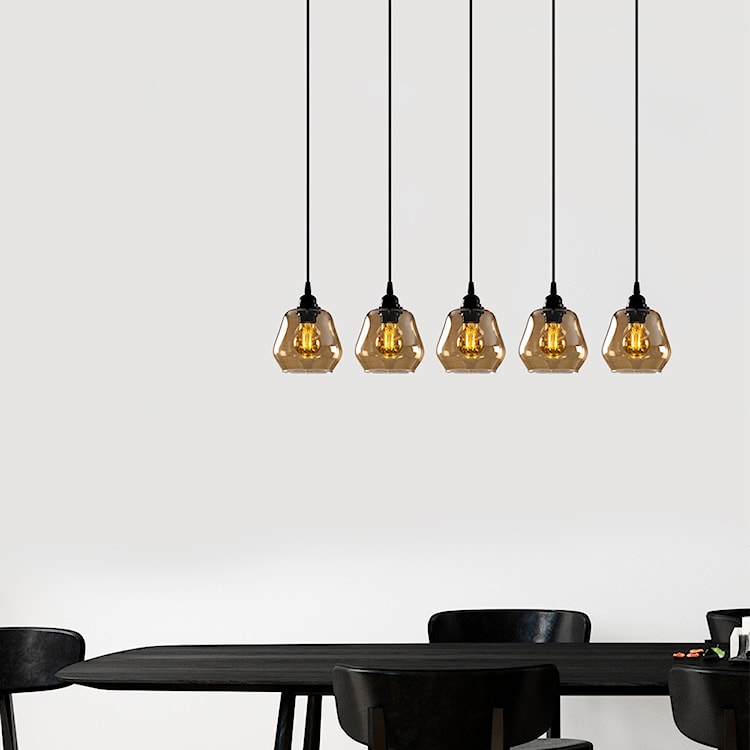 Lampa sufitowa Zelotti x5 85 cm czarna  - zdjęcie 3