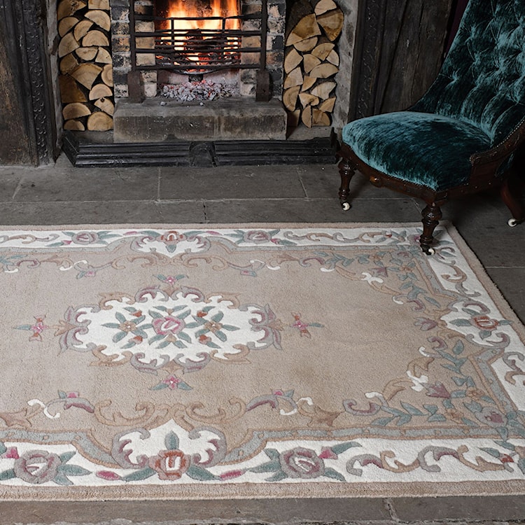 Dywan wełniany Aubusson beżowy Prostokątny/150x240  - zdjęcie 2