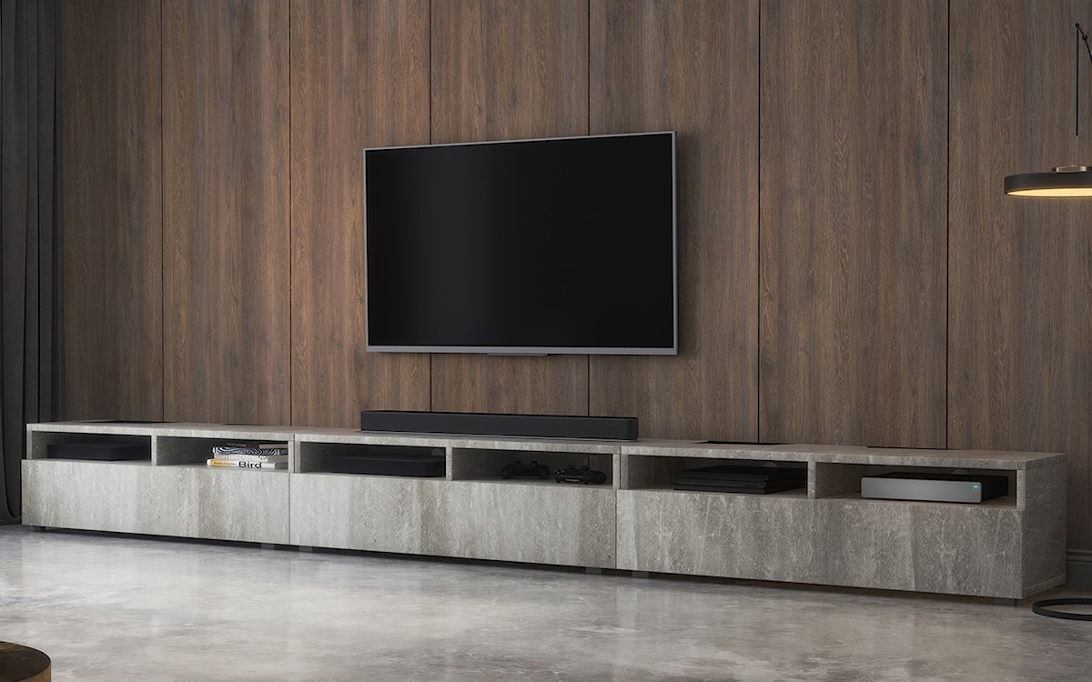 Szafka RTV z trzema szufladami Rednaw 300 cm Beton    - zdjęcie 3