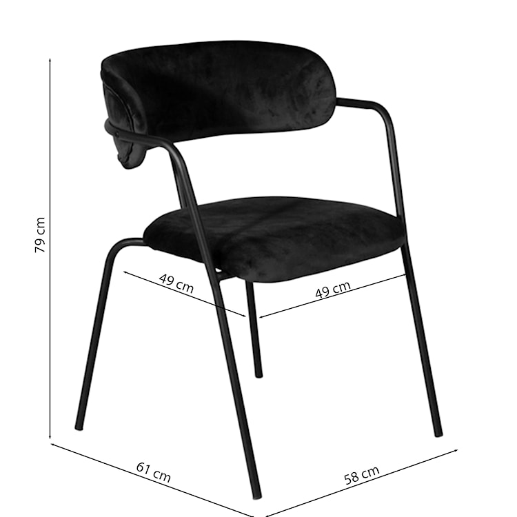 Krzesło nowoczesne Linessitive czarne/złote  - zdjęcie 8