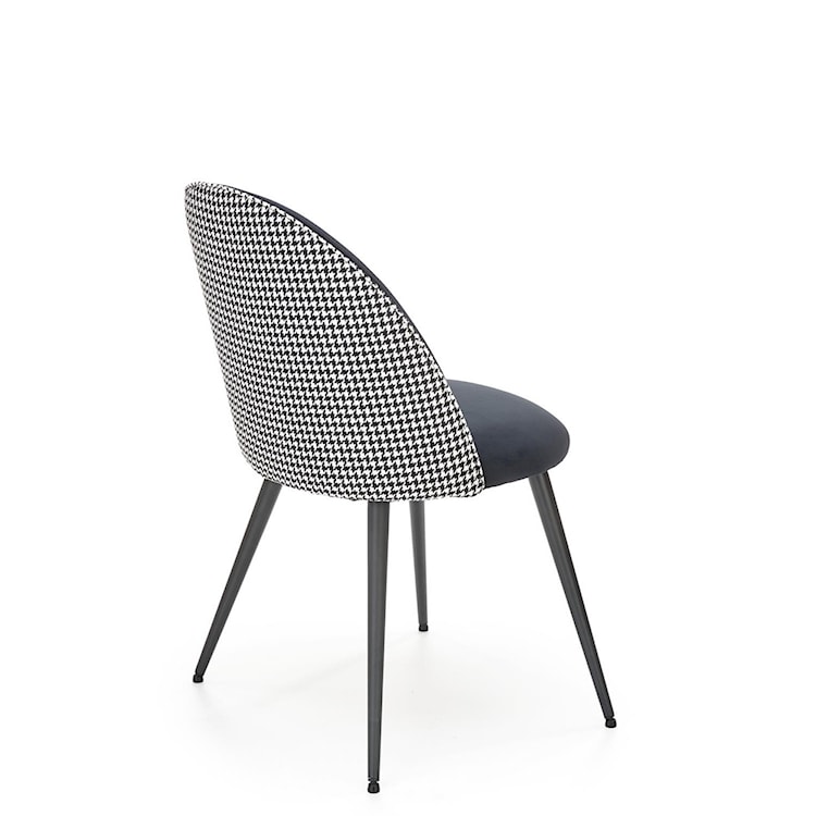 Krzesło tapicerowane Colachel czarno-białe  - zdjęcie 5