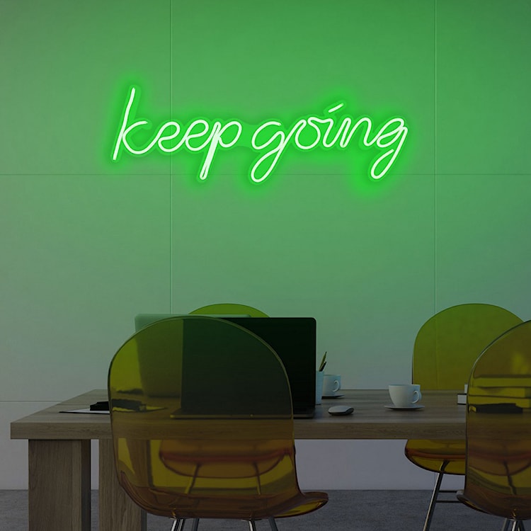 Neon na ścianę Letely z napisem Keep Going zielony  - zdjęcie 3