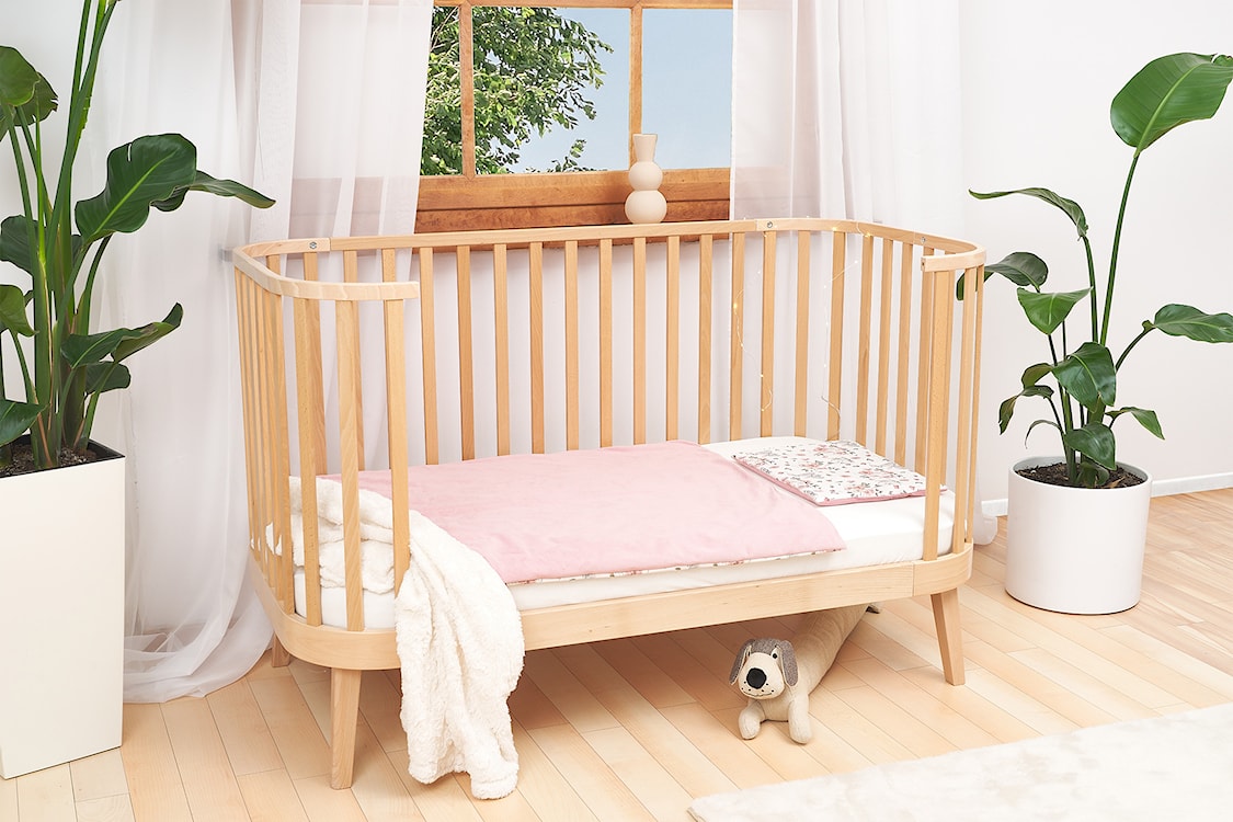 Łóżeczko dziecięce Cuddlies 140x70 z funkcją sofy i materacem drewniane  - zdjęcie 4