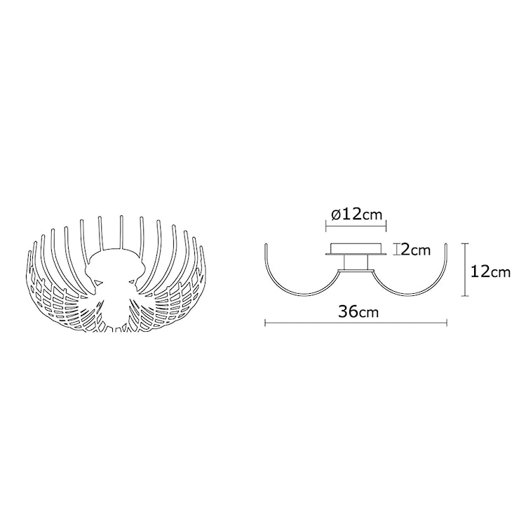 Lampa wisząca Skyriblent 36 cm czarna  - zdjęcie 5