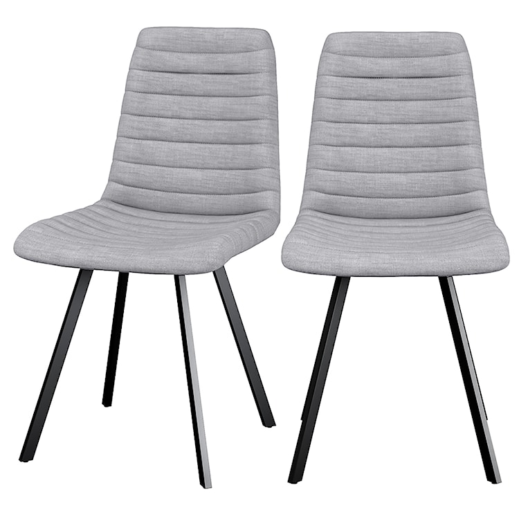 Krzesło tapicerowane Kimmy jasny szary na metalowych czarnych nogach  - zdjęcie 2