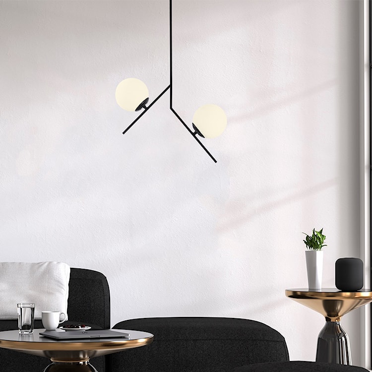 Lampa wisząca Solanum x2 czarno-biała  - zdjęcie 2