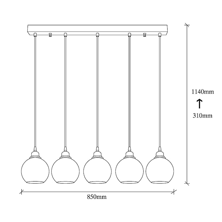 Lampa wisząca Communis x5 dymiony klosz  - zdjęcie 10