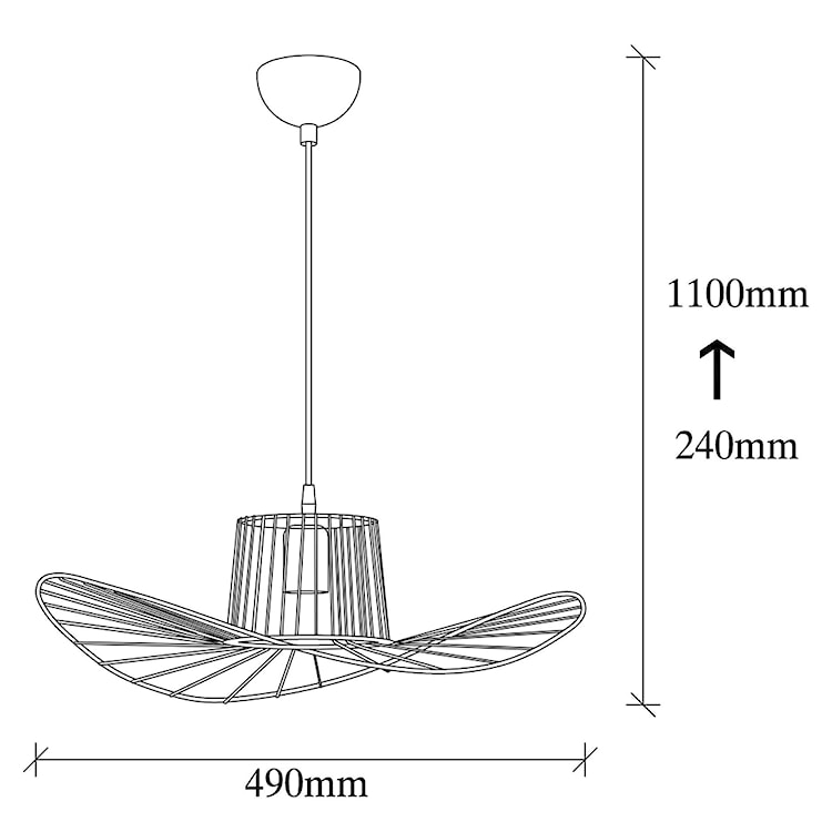 Lampa sufitowa Solanum w kształcie kapelusza  - zdjęcie 5