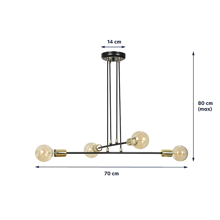 Lampa wisząca Ormea czarna x4  - zdjęcie 9