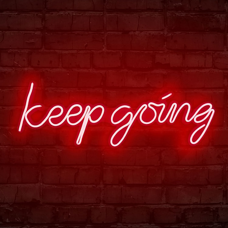 Neon na ścianę Letely z napisem Keep Going czerwony  - zdjęcie 2