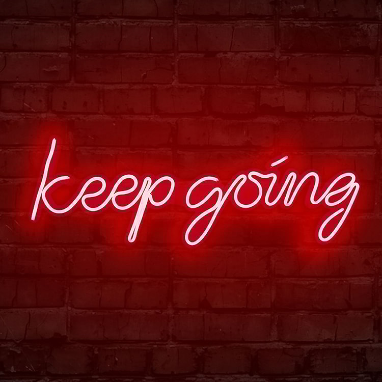 Neon na ścianę Letely z napisem Keep Going czerwony  - zdjęcie 2