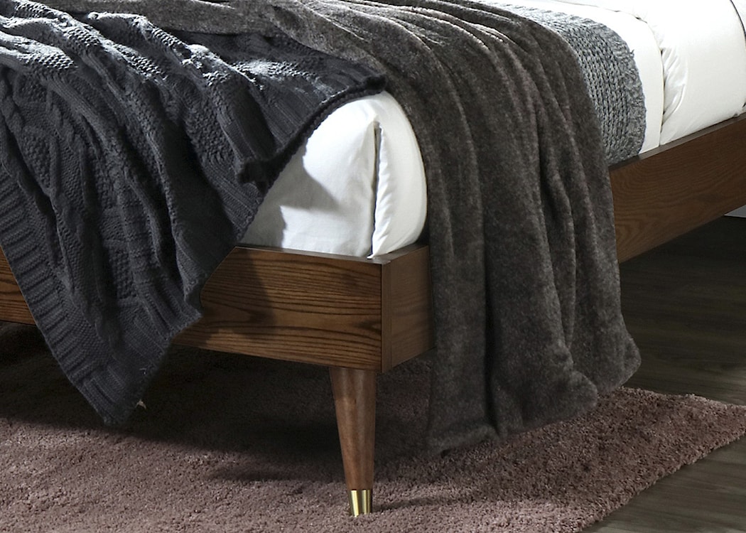 Łóżko drewniane z tapicerowanym zagłówkiem Somiro 160x200 cm  - zdjęcie 4