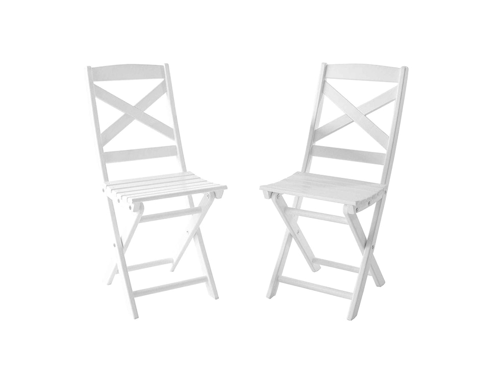 Zestaw mebli ogrodowych Bonnert stół z dwoma krzesłami biały  - zdjęcie 4