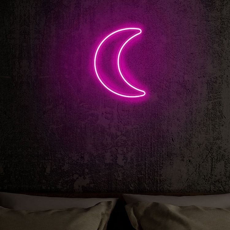 Neon na ścianę Letely w kształcie księżyca różowy  - zdjęcie 3
