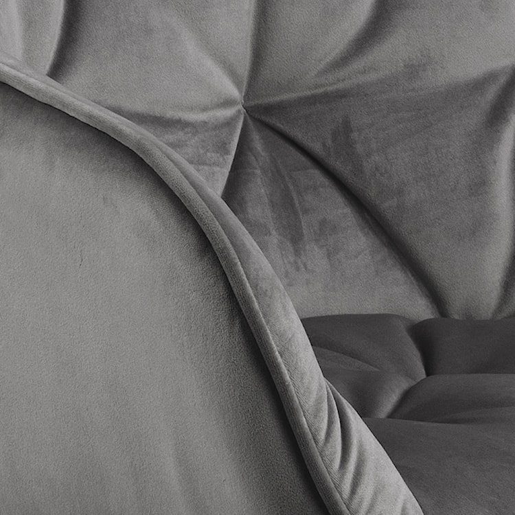 Krzesło tapicerowane z podłokietnikami Agamos ciemnoszary welur na metalowych nóżkach  - zdjęcie 10