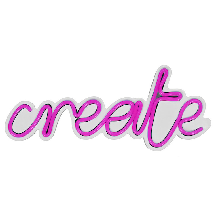 Neon na ścianę Letely z napisem Create różowy 