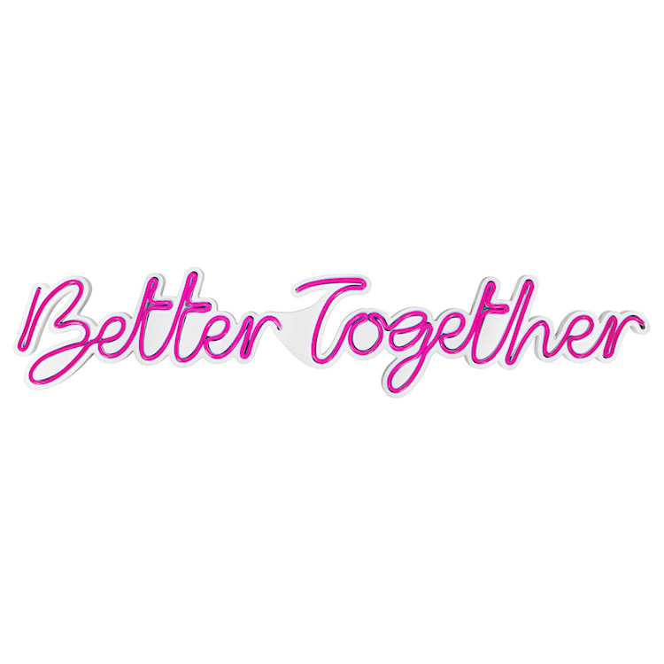 Neon na ścianę Letely z napisem Better Together różowy 