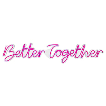 Neon na ścianę Letely z napisem Better Together różowy