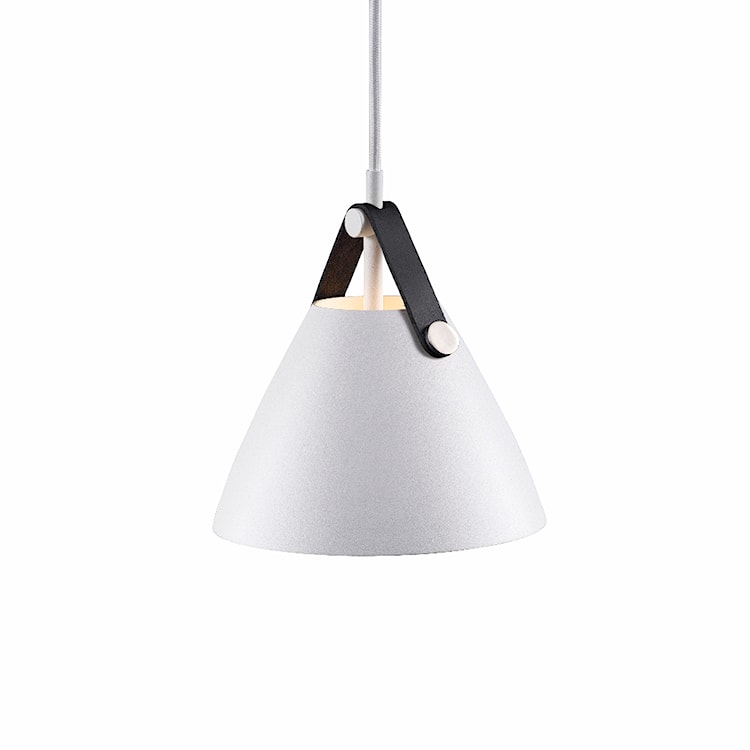 Lampa wisząca Strap średnica 16,5 cm biały metalowy klosz  - zdjęcie 3