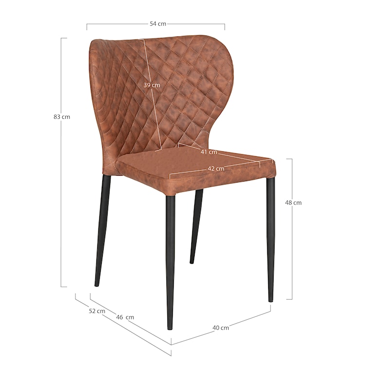 Krzesło tapicerowane Malited brązowa ekoskóra  - zdjęcie 6