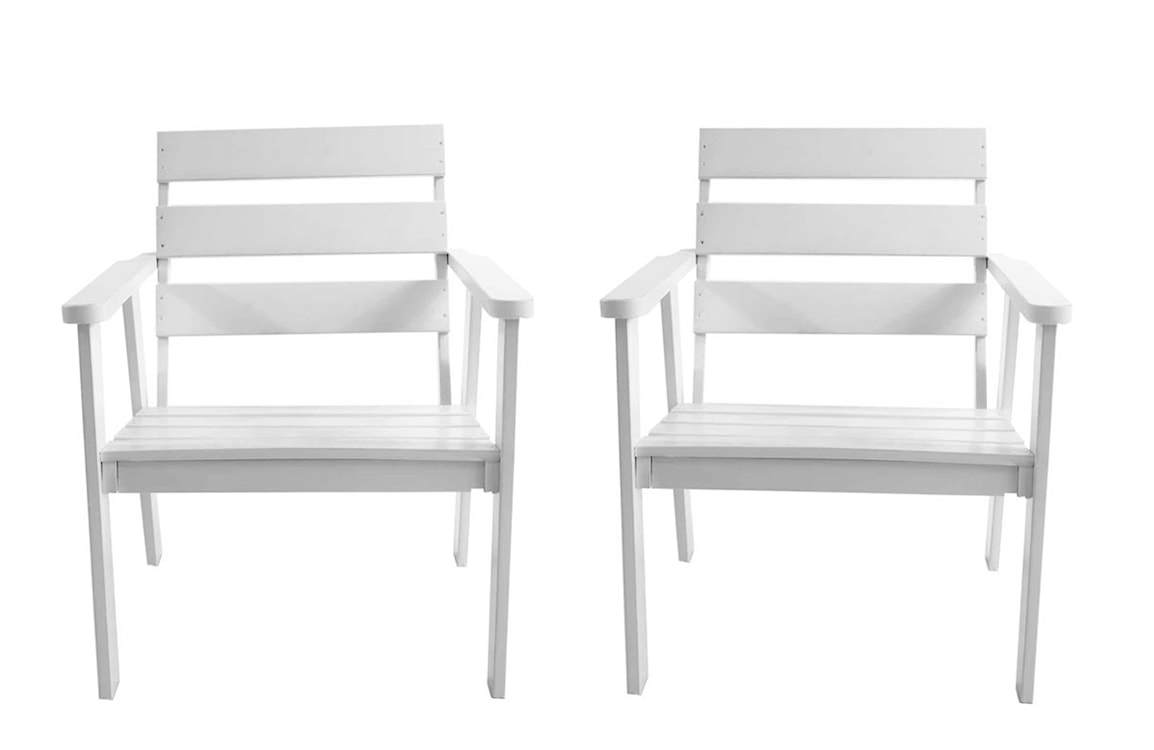 Zestaw mebli ogrodowych Wrotilm drewno sosnowe stół z 4 krzesłami biały  - zdjęcie 8